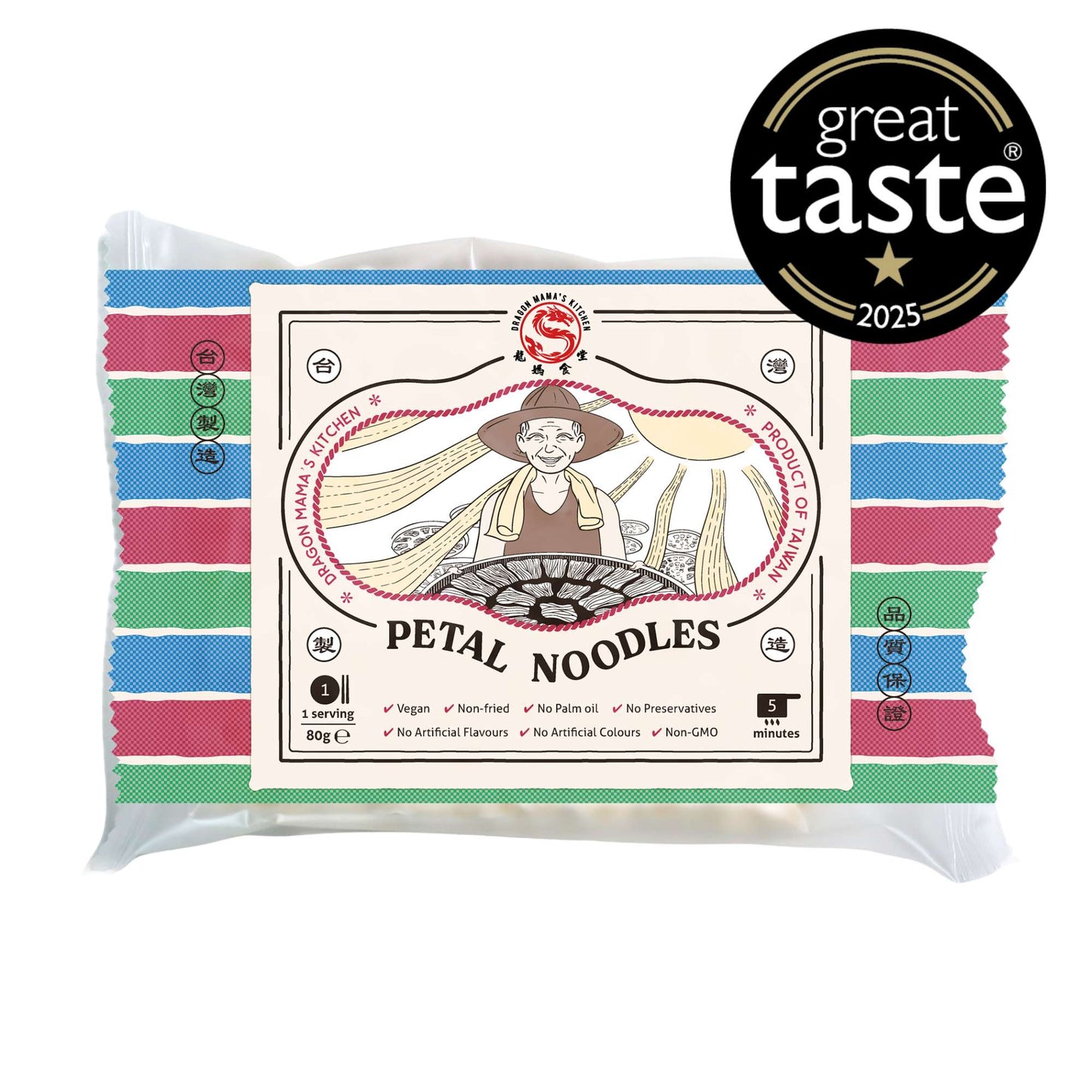 DRAGON MAMA'S KITCHEN Taiwanese Petal Noodles 80g [Pre-order]