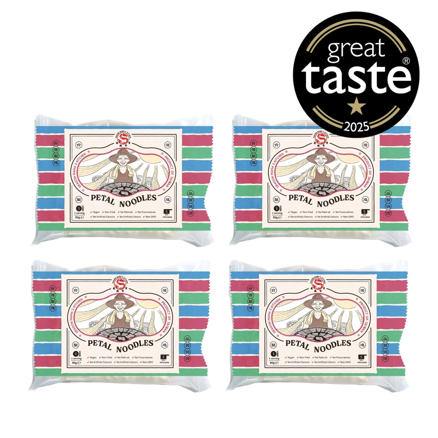 DRAGON MAMA'S KITCHEN Taiwanese Petal Noodles 80g [Pre-order]