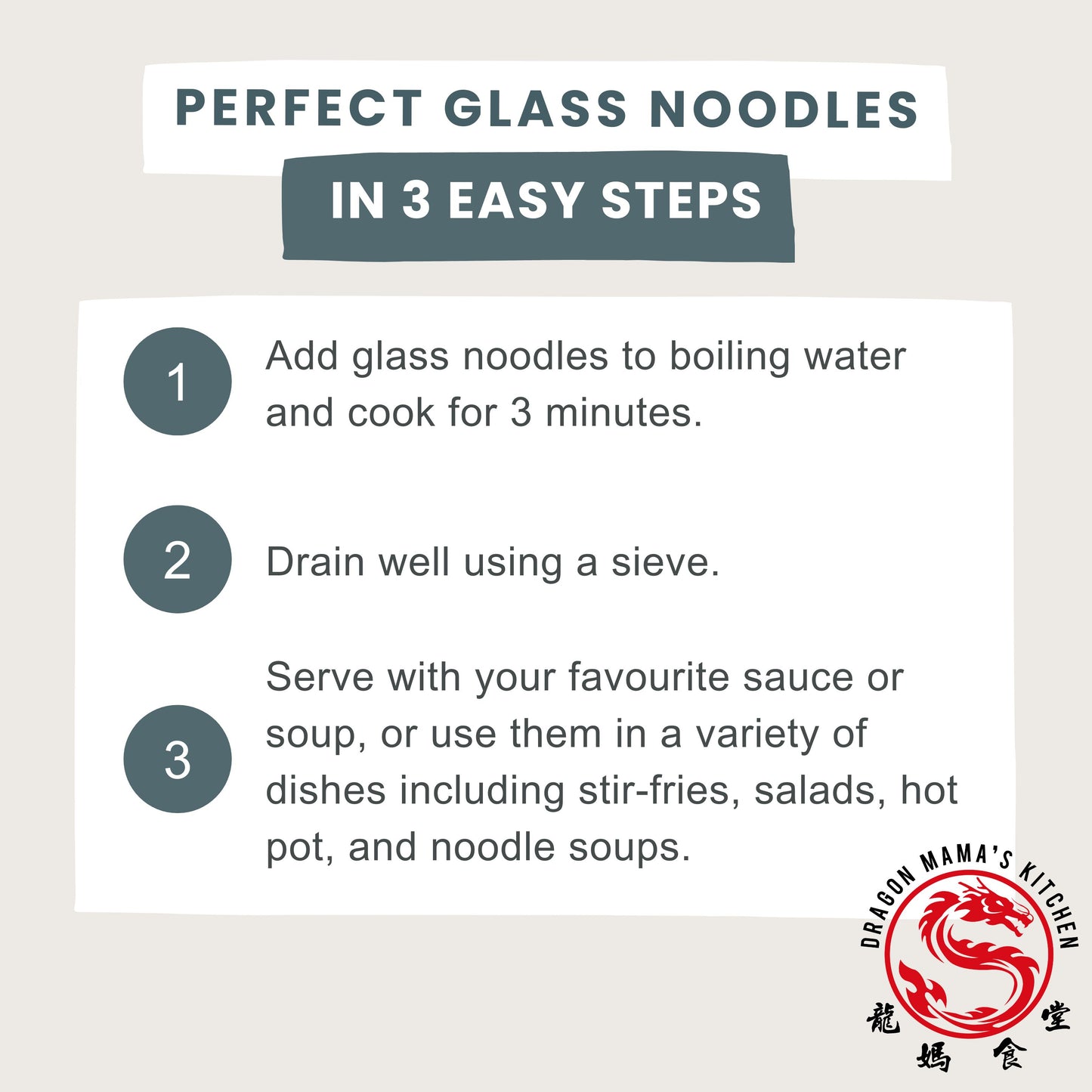 DRAGON MAMA'S KITCHEN Glass Noodles (Restaurant Grade) 40g/nest | Gluten Free · Vegan · Plant Based · No Preservatives · No Artificial Flavours · No Artificial Colours · Non-GMO  (pack of 1) [Pre-order]